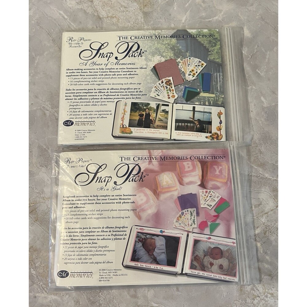 Creative Memories Scrapbook Snap Packs Stickers Die Cuts Lot Of 2--Incomplete